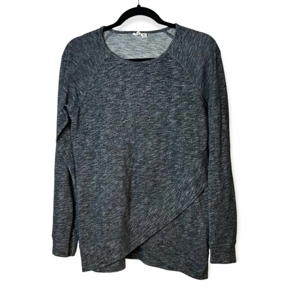 Tentree Dark Grey Long Sleeve Wrap Sweater Top - Picture 1 of 8